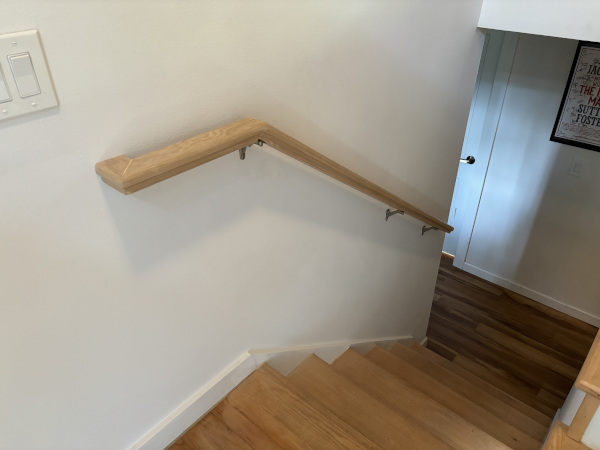 Wooden stair railing